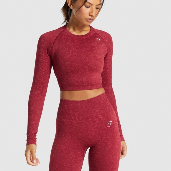 COPY - Gymshark Adapt Fleck Seamless Set - Long Sleeve Crop Top + Leggings - Picture 1 of 6
